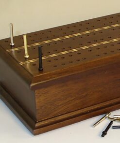 Alternative view of Inlaid Cribbage Box with Cards