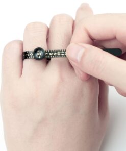 Dowsabel Ring Sizer Measuring Tool, Reusable Finger Size Measuring Tape with Magnified Glass, Clear and Accurate Jewelry Sizing Tool 1-17 USA Rings Size,White White 12 610EuKG7TBL