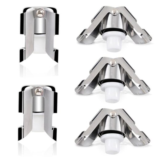 Dsmile Super Seal Champagne Stopper,Set of 5 Silver*5