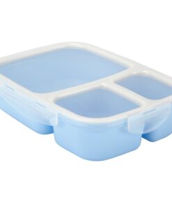 Leakproof, 3 Compartment, Bento Lunch Box, Airtight Food Storage Container (1 Pc) - Blue 40 610GiaHa5iL