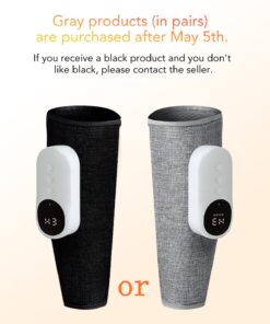 LINGTENG Leg Massager for Circulation and Pain Relief, Calf Air Compression Massager with Heat, Leg Massager with 3 Intensities, 3 Modes, Easy to use, Muscle Relaxation, Gifts (Pair) Gray 44 610H6 P2RJL