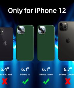 JTWIE [5 in 1 for iPhone 12 Phone Case/iPhone 12 Pro Phone Case with Screen Protector and Camera Lens Protector, Liquid Silicone Phone Case for iPhone 12 Pro (Alpine Green)… Alpine Green 25 610H7K9wSIL