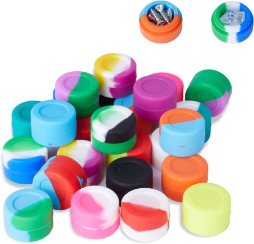 Gentcy Silicone 3ml Lots Silicone Container Box 18 colors 100pcs 1