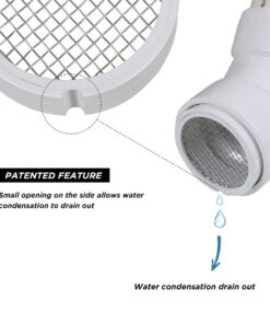 Raven R1509 3 inch PVC Termination Vent with Stainless Steel Screen and Drain Slot, White 31 610IDrko1FL