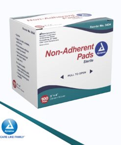 Dynarex Non-Adherent Pads-Sterile, Individually Packaged, Non-Stick Wound and Burn Care, Soft & Highly Absorbent, 3” x 4”, 1 Box of 100 Non-Adherent Pads-Sterile 16 610J446SAJL 1