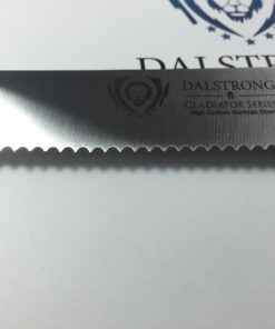 Dalstrong Steak Knives - Set of 4 - Serrated Blade - Gladiator Series Elite - Forged German High-Carbon Steel - Table Dinner Kitchen Knives - Sheaths - Razor Sharp - Dinner Set - NSF Certified 5" Serrated Black 60 610KaJDCKRL