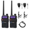 BAOFENG UV-5RTP 8/4/1W Two-Way Radio, High Power Dual Band Long Range for Adults, Tri-Power Handheld Ham Radio with Speaker Mic, Programming Cable (2 Pack) 2 Pack+Speaker Mic 110 610QNqmI7EL