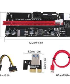 Deep In The Mines Powered PCI-E PCI Express Riser - VER 009S - 1X to 16X PCIE USB 3.0 Adapter Card - with USB Extension Cable - GPU Graphic Card Crypto Currency Mining (6 Pack) 5 610R1WFNchL