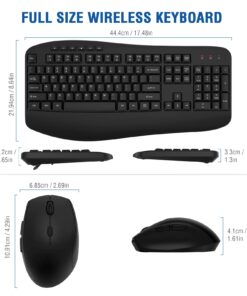 Wireless Keyboard Mouse Combo, EDJO 2.4G Full-Sized Large Wireless Keyboard with Comfortable Palm Rest and Optical Wireless Mouse for Windows, Mac OS PC/Desktops/Computer/Laptops 25 610RFMD5BUL