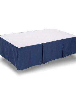 TILLYOU Crib Bed Skirt Navy Pleated for Baby Boys Girls, 100% Natural Soft Dust Ruffle, Standard Nursery Bedding Toddler Bedskirt Solid, 14" Drop Navy Blue Cotton 14 610SmYX pBL