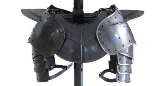 NauticalMart Dark Gothic Steel Gorget Neck Armor And Pauldron