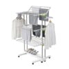 Newerlives BR505 3-Tier Collapsible Clothes Drying Rack with Casters, Laundry Drying Rack, Stainless Steel Hanging Rods, Indoor & Outdoor Use 47 610TWQHRgNL 1