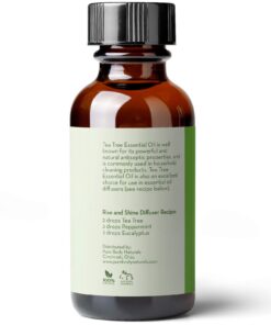 Tea Tree Essential Oil, 1 Fl Oz with Dropper - Undiluted Therapeutic Grade for Your Face, Skin, Hair and Diffuser - 100% Pure Melaleuca Oil for Acne, Toenails - by Pure Body Naturals 1 Fl Oz (Pack of 1) 32 610UezjgBtL