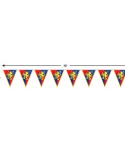 Alternative view of Beistle All Weather Plastic Medieval Fantasy Pennant Banner With Royal Lion Design For Castle Fairytale Theme Birthday Party Decorations