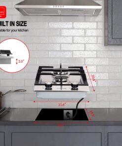 2 Burner Gas Cooktop, GASLAND Chef GH30SF 12 Inch Gas Hob, NG/LPG Convertible Natural Gas Propane Cooktops, Dual Burner Gas Stovetop with Thermocouple Protection, Stainless Steel 12 inch-stainlees 13 610VyGZ8S4L