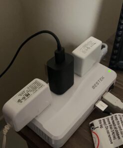 BESTEK Universal Travel Adapter 100-220V to 110V Voltage Converter 250W with 6A 4-Port USB Charging 3 AC Sockets and EU/UK/AU/US/India Worldwide Plug Adapter (White) 01 EU Plug White 25 610W7AcdHEL