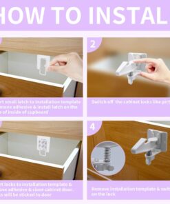 Baby Safety Cabinet Locks 12 Pack White-GRANDOTO Baby Proofing & Child Safety Cabinets Drawer Locks,DIY Easy to Install,No Tooling, Stronger Safety! 15 610W9iwd7vL