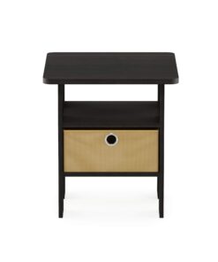 Furinno Andrey End Table / Side Table / Night Stand / Bedside Table with Bin Drawer, Espresso/Brown 1-Pack, Center Bin 31 610WMxWaOJL