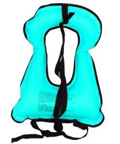 Alternative view of Lyuwpes Inflatable Snorkel Vest Adult Snorkeling Jackets Free Diving Swimming Safety Load Up to 220 Ibs wathet blue