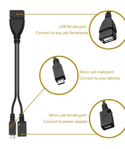 Alternative view of DSYJ DSYJ-D0000101 Micro USB Host OTG Cable with Micro USB Power for Nexus 4 Nexus 7 Galaxy S Iii & Galaxy Nexus 0.65ft 1Pcs Black 1