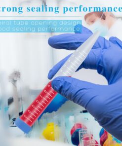 Bipee Plastic Centrifuge Tubes, 15ml, Conical Bottom, Graduated Marks, Blue Screw Cap, Pack of 100pcs 9 610Xgi5RioL