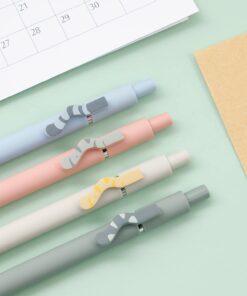 FIOVER 4PCS Cute Cat Press 0.5 mm Student Office Gel Pen Quick-Drying Neutral Retractable Ink Black Rollerball Pens for School Office Supplies Kawaii Accessories for Cat Lovers Cat pen 23 610YfPSZgNL