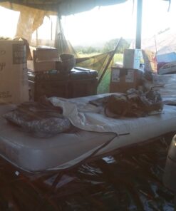 Coleman Camping Cot, Air Mattress, & Pump Combo, Folding Camp Cot & Air Bed with Side Table & Battery-Operated Pump, Great for Comfortable Outdoor Sleeping & Camping Twin 49 610YhklboUL