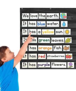 Godery Black Standard Pocket Chart for Classroom or Homeschool Teaching Supplies 7 Pocket Chart (Black) 8 610YlOOA7kL