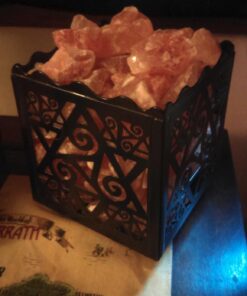 CRYSTAL DECOR Himalayan Pink Salt Lamp Basket & Dimmer Cord Bulb Star 33 610YoIzOfeL