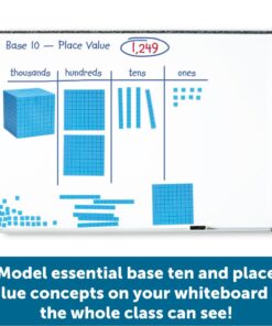 Learning Resources Giant Magnetic Base Ten, Magnetic Base Ten, Use with Magnetic Surfaces or Whiteboards, 131 Piece Set Magnetic Base Ten (Whiteboard) 7 610Z1872dxL