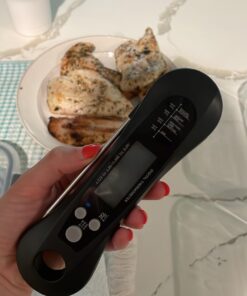 Meat Thermometer Digital, Meat Thermometers for Grilling and Cooking, Waterproof Instant Read Food Thermometer with Accurate Readings, Large LED Backlit Display and Foldable Probe for Kitchen & BBQ Black 45 610a4aFyC4L