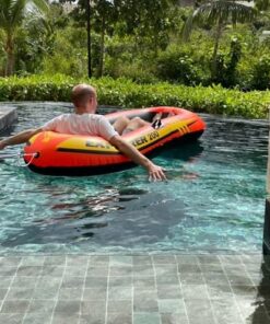 INTEX Explorer Inflatable Boat Series: Dual Air Chambers – Welded Oar Locks – Grab Handles – Bow Rope – Sporty Design Explorer 200 26 610aJ pI3JL