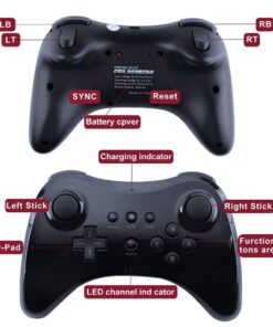 Alternative view of CuleedTec Black Classic Wireless Pro Controller Game Controller Gamepad Joypad Remote for Wii U