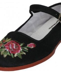 Shoes 18 Womens Cotton China Doll Mary Jane Shoes Ballerina Ballet Flats Shoes 11 114 Black Emb