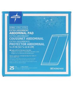 Medline Medline Sterile Abdominal Pad, NON21450H, 5 inch x 9 inch, 2 Packs of 25 Count 5" x 9" 21 610gHytMSrS