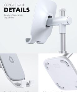 Lamicall Tablet Stand, Desktop Tablet Holder - Height Adjustable Tablet Dock for Desk, Tablet Mount with 1.5lb Heavy Base, for iPad Pro 12.9, Mini, Air, Kindle, Galaxy Tabs and 4~12.9" Tablet, White 15 610i 7Mi11L