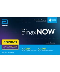 BinaxNOW COVID-19 Antigen Self Test, 1 Pack, 4 Tests Total, COVID Test With 15-Minute Results Without Sending to a Lab, Easy to Use at Home 4 Test Total 23 610iYYRi3eL