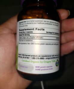 Oregon's Wild Harvest, Certified Organic Ginger Capsules for Stomach Support, Non-GMO, 1000 MGS, 90 Count 16 610jTTHyugL