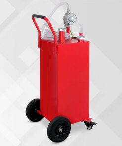 Arksen 35 Gallon Portable Gas Caddy Fuel Storage Tank Large Gasoline Diesel Can Hand Siphon Pump Rolling Flat-Free Solid Rubber Wheels Boat ATV Car Motorcycle Red 17 610k0mxy3jL