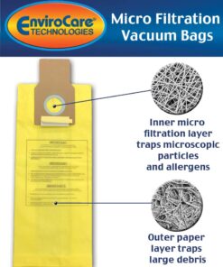 EnviroCare Technologies Micro Filtration Vacuum Bags - Designed to fit Kenmore Upright 50688 and 50690, Panasonic Type U-2, and Miele Upright Type Z 9 610kJbrWYwL