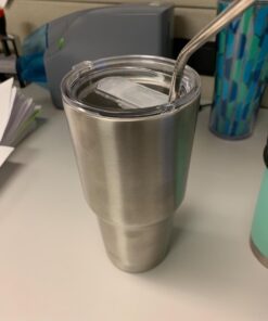 CHILLOUT LIFE 30 oz Stainless Steel Tumbler with Lid - Double Wall Vacuum Insulated Large Travel Coffee Mug with Splash Proof Lid and Straw for Hot & Cold Drinks 30oz (pack of 1) 29 610keKyqH0L