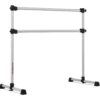 VITA Barre Portable Freestanding Double Ballet Barre, Prodigy, 4 Ft Bars, Satin Silver | Adjustable Height, USA Made, Home or Gym Exercise Equipment for Kids & Adults | Dance, Fitness, Pilates 16 610l04I79fL