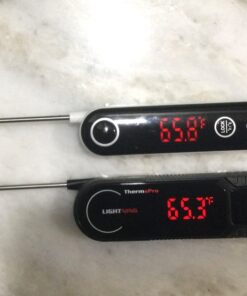 ThermoPro Lightning 1-Second Instant Read Meat Thermometer, Calibratable Kitchen Food Thermometer with Ambidextrous Display, Waterproof Cooking Thermometer for Oil Deep Fry Smoker BBQ Grill 37 610mMnCYNZL