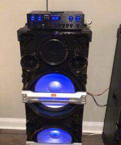 Donner Bluetooth 5.0 Stereo Audio Amplifier Receiver, 4 Channel 440W Peak Power Home Theater Stereo Receiver with USB, SD, FM, 2 Mic in Echo, RCA, LED, Speaker Selector for Studio, Home - MAMP5 25 610nLn9BlXL