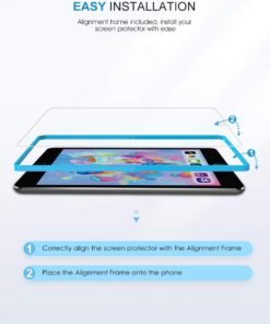 SPARIN 3 Pack Glass Screen Protector Compatible with iPad 6th 5th Generation 9.7 inch/iPad Air 2, Tempered Glass, Alignment Frame 30 610o5YctAlL