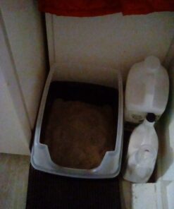 IRIS USA Open-Top Cat Litter Box with Shield and Scoop, Navy 39 610p1xF1fOL