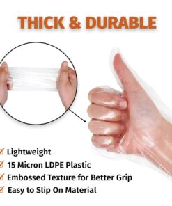 GORILLA SUPPLY 500 BPA Free Premium Disposable Gloves Poly PE LDPE Plastic for Kitchen Food Handling Food Prep Latex & Powder Free (500 Count, Large) Large (Pack of 500) 8 610pKdgQLOL