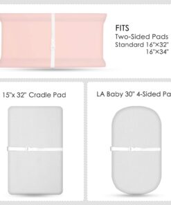 TILLYOU Changing Pad Cover Set in Soft Jersey Material - Fits 32"/34''x16" Contoured Pad for Babies,Peachy Pink & Lt Gray 2 Piece Assortment 2-pack Peachy Pink & Lt Gray 21 610plWl ybL
