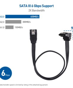 Alternative view of Cable Matters 3-Pack 90 Degree Right Angle SATA Cable 18 Inches (6.0 Gbps SATA III Cable , SATA SSD Cable, SATA 3 Cables) Black