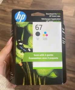 HP 67 Black/Tri-color Ink Cartridges (2 Count - Pack of 1) | Works with HP DeskJet 1255, 2700, 4100 Series, HP ENVY 6000, 6400 Series | Eligible for Instant Ink | 3YP29AN 33 610rxmSDqBL